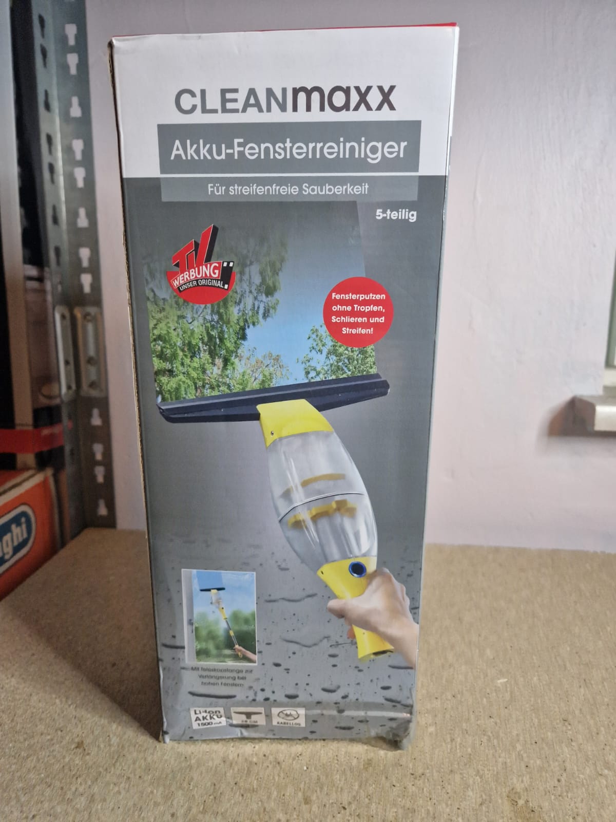Cleanmaxx Akku - Fensterreiniger 5 Teilig  360° streifenfreie Reinigung