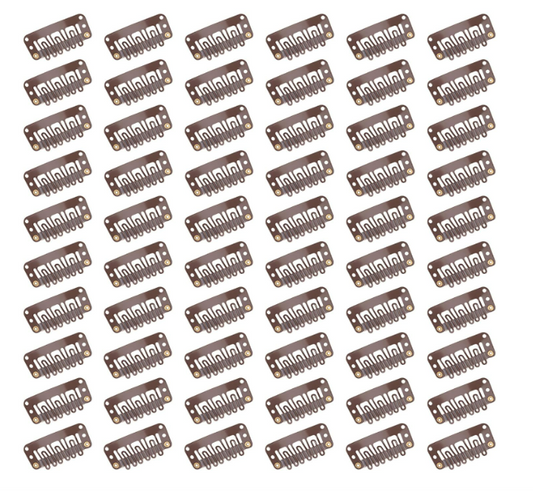 Haarverlängerung Clips Perückenclips U Form Haar Extensions Klips  60 Stück Braun