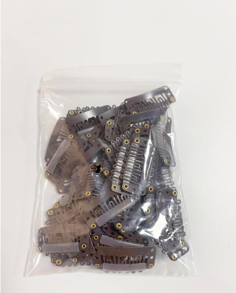 Haarverlängerung Clips Perückenclips U Form Haar Extensions Klips  60 Stück Braun