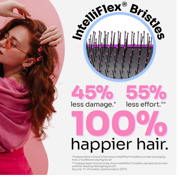 Wet Brush Paddle Detangler Brush - Purple for Unisex 1 Pc Hair Brush