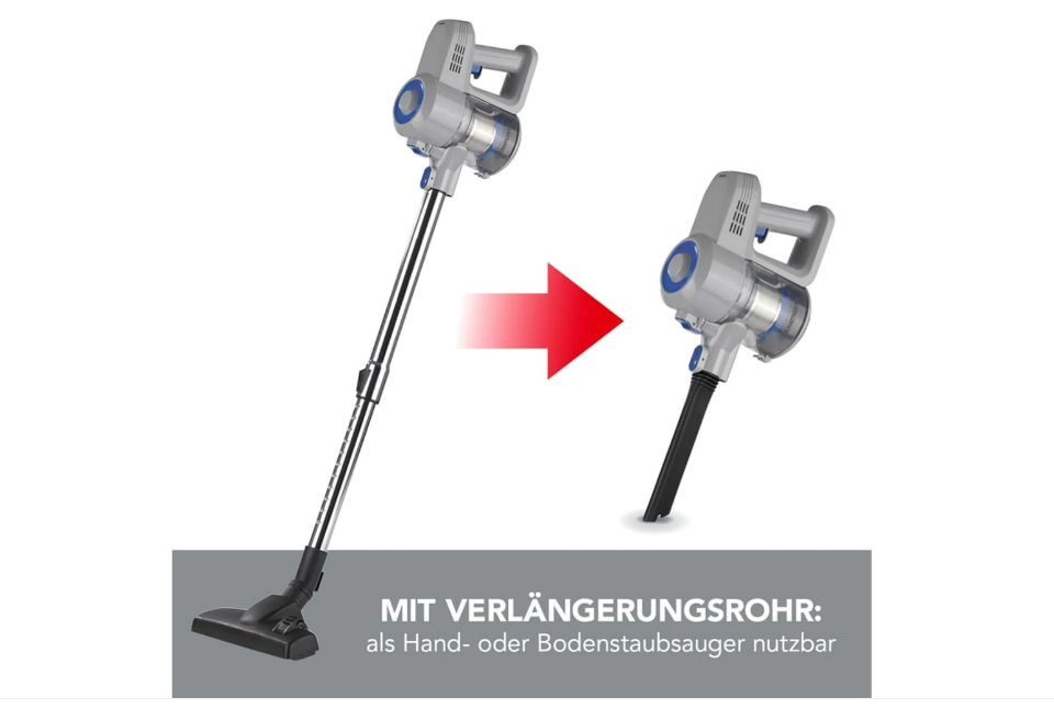 CLEANmaxx Akku-Zyklon-Staubsauger 22,2V - hellgrau/blau
